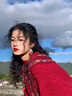啄木鳥披肩女士夏季薄款民族風(fēng)披肩空調(diào)房保暖針織披肩外搭氣質(zhì)披肩斗篷 酒紅色 曬單實拍圖