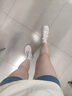 回力君白色厚底帆布鞋女2025夏季透氣休閑圓頭小眾薄款新款配裙子小白鞋 米白色 36 曬單實(shí)拍圖