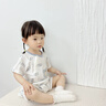 嬰兒衣服夏季薄款新生兒寶寶純棉短袖連體衣男女哈衣爬服夏裝 【毛衣小熊】2件裝 90cm 【11-15個月】 曬單實(shí)拍圖