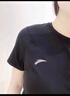 安踏（ANTA）零壓速干T丨C5跑步服運動(dòng)短袖女款夏季涼感身寬松健身T恤顯瘦上衣 【速干2.0-反光印花】基礎黑 -5 | 開(kāi)衩下擺 自然顯瘦 M /女165 曬單實(shí)拍圖