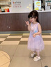 歐姆熊女童連衣裙夏季2025新款洋氣夏日小女孩寶寶無袖兒童夏裝公主裙子 綠色 120 CM 曬單實拍圖