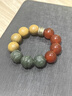 月石緣和田玉三合生肖綠檀木手串男紅瑪瑙轉(zhuǎn)運珠復(fù)古老料木質(zhì)文玩手鏈女 【和田玉-鼠猴龍】老綠檀紅瑪瑙 曬單實拍圖