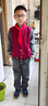 G.DUCKKIDS小學生校服上衣兒童棒球服男女童運動套裝英倫風中學生班服兩件套 棗紅色冬外套+灰色長褲 120 5~6歲【110-120cm】 曬單實拍圖