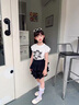 G.DUCKKIDS小黃鴨童裝女童套裝夏季兒童衣服女小童短袖T恤格子裙夏裝兩件套 套裝 140 尺碼9~10歲【130-140cm】cm 曬單實拍圖