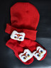 MDUG紅色嬰兒帽子滿月百天周歲紅襪子秋冬款針織套裝新生兒寶寶6-12月 獅子套裝加厚（毛圈款） 0-12個(gè)月 曬單實(shí)拍圖