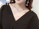 JZDZ大碼胖mm黑色V領(lǐng)連衣裙女夏2025新款時(shí)尚露肩收腰顯瘦裙子200斤 黑色 L 115-130斤 曬單實(shí)拍圖