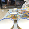 鴻喜盛世宮廷琺瑯彩萬花餐具套裝奢華碗盤組合餐具高檔骨瓷碗盤餐具套裝 琺瑯彩【金地萬花~10人】70件 曬單實(shí)拍圖
