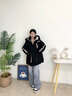 鴨鴨中長款羽絨服女2025冬季新款撞色連帽收腰時(shí)尚加厚顯瘦派克服外套 酒紅色 M 曬單實(shí)拍圖