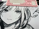 京川旭二次元動(dòng)漫鼠標墊超大號Kuroha欲語(yǔ)高級感黑白線(xiàn)條鍵盤(pán)滑鼠墊加厚鎖邊桌面墊辦公電腦鍵盤(pán)墊防滑墊 不語(yǔ)【800*300mm】 曬單實(shí)拍圖