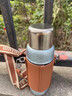 Bylure品牌鈦杯純鈦保溫杯戶(hù)外便攜車(chē)載茶水分離大容量帶杯套背帶旅行杯 星河銀【禮盒裝】 450ml 曬單實(shí)拍圖