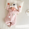 班喜迪嬰兒衣服秋裝嬰幼兒連體衣寶寶超萌可愛外出服背帶褲套裝春秋爬服 粉色 66 曬單實(shí)拍圖