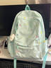 匡睿書(shū)包初中生女高顏值小眾ins大容量日系旅行高中大學(xué)生背包雙肩包 綠色（帶三角奶酪+1個(gè)小掛墜） 曬單實(shí)拍圖
