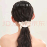 萱子（SHINE）午后香檳系列優(yōu)雅精致蝴蝶結(jié)皮筋發(fā)圈璀璨水鉆發(fā)繩丸子頭氛圍感 粉色 1個(gè) 曬單實(shí)拍圖