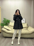 鴨鴨中長(zhǎng)款羽絨服女士2025年冬季新款潮流撞色連帽收腰顯瘦派克服外套 粉色 M 曬單實(shí)拍圖