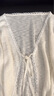 森馬（Semir）針織開(kāi)衫女短款蕾絲V領(lǐng)氣質(zhì)夏季2025新款溫柔蝴蝶結(jié)修身上衣 白色調(diào)00311 L 曬單實(shí)拍圖