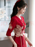 塞德勒新中式敬酒服新娘酒紅色結(jié)婚回門晚禮服女平時可穿顯瘦 酒紅色 XL (建議116-125斤) 曬單實拍圖