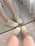 愛(ài)步（ECCO）休閑鞋女 2025新款時(shí)尚百搭簡(jiǎn)約輕盈牛皮德訓(xùn)鞋板鞋 柔酷220263 石灰色22026301378 37 曬單實(shí)拍圖