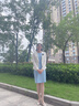 Sugargirl夏季職業(yè)西裝套裝女西服連衣裙主持正裝珠寶酒店美容院接待工作服 天藍色無袖連衣裙 (贈腰帶) M 曬單實拍圖