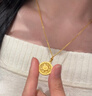 六桂福珠寶 LIU GUI FU JEWELRY八寶羅盤(pán)黃金項鏈女款足金吊墜純金首飾七夕情人節禮物送女友老婆 吊墜金重1.47g 八寶羅盤(pán)（贈925閃O鏈） 曬單實(shí)拍圖