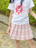 班尼路童裝女童裙子夏季兒童半身裙2025年新款洋氣學(xué)院風(fēng)短裙JK百褶裙 粉 BNL粉心兔寶寶QS 140 曬單實拍圖