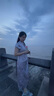 三彩【暮紫凝煙】2025夏季新款新中式旗袍裙提花連衣裙顯瘦長(cháng)裙女C 曬單實(shí)拍圖