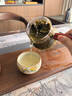 威爾基主人杯汝窯杯子萌貓功夫茶杯單杯可愛(ài)普洱茶杯陶瓷品茗杯高檔茶盞 汝窯黃花貓羅漢主人杯 曬單實(shí)拍圖