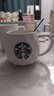 星巴克（Starbucks）杯子限量版簡約歐式水杯馬克杯家用陶瓷杯小禮品星巴風咖啡杯早餐 p款(杯+勺+竹蓋)450ml 曬單實拍圖