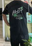 MMOPTOP男士T恤夏季美式高街寬松圓領(lǐng)半袖印花純棉短袖女M0029黑色L 曬單實拍圖