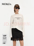 MO&Co.麻T恤2025春新品含亞麻水墨印花繡花描邊長袖MBE1TEE008 本白色 M 165 曬單實拍圖