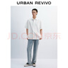 UR2025夏季新款男時(shí)尚復(fù)古休閑松緊腰抽繩牛仔長(zhǎng)褲UMM850056 中灰藍(lán) 29 曬單實(shí)拍圖