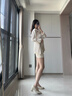 EXULL依思Q瑪麗珍女鞋2025夏季新款方頭高跟鞋休閑百搭法式復(fù)古時尚小皮鞋女 米色 37 曬單實(shí)拍圖