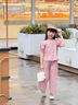 迪士尼寶寶女童套裝夏季2025新款洋氣時髦女寶寶韓范短袖兩件套兒童夏裝彩扣 粉色 120 建議110-120cm6-7歲cm 曬單實拍圖