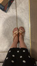 斯凱奇（Skechers）涼鞋女士夏季平底休閑女鞋百搭透氣通勤涼拖鞋外穿沙灘鞋114709 曬單實(shí)拍圖