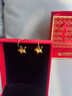 中國黃金（CHINA GOLD）小貓咪黃金耳墜女款立體足金可愛(ài)貓耳鉤情人節生日禮物送女友愛(ài)人 貓咪耳環(huán) 約1.15g 曬單實(shí)拍圖