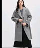 尚都比拉100%綿羊毛雙面呢大衣女中長(cháng)款冬季保暖連帽毛呢外套 湍流色 M  曬單實(shí)拍圖