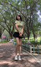 phigeer專(zhuān)業(yè)打羽毛球服女夏季防走光網(wǎng)球褲裙短袖健身服速干顯瘦運動(dòng)套裝 綠色短袖兩件套（黑裙） M 【推薦90-108斤】 曬單實(shí)拍圖