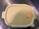 希樂扣高硼硅玻璃飯盒可微波爐加熱專用餐盒格保鮮保溫分隔型冰箱保鮮盒 【原色琥珀系列】黃三分隔長盒 曬單實拍圖