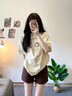 妃?，幮蓍e褲女裝夏季2025新款韓版時尚復(fù)古減齡小個子牛仔短褲兩件套裝 上衣+短褲 M 曬單實拍圖