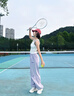 FILA 斐樂官方楊冪同款梭織長褲時尚簡約寬松休閑褲子女 淡奶油紫-PU M （165/66A/M） 曬單實拍圖