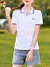 啄木鳥純棉翻領(lǐng)短袖T恤女正肩POLO衫顯瘦大碼女裝夏季休閑上衣 白色 XL 曬單實拍圖