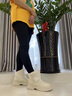 達芙妮（DAPHNE）雪地靴女皮毛一體冬季靴子短靴棉鞋加絨加厚保暖面包雪地鞋新 米白色跟高5cm加絨 36 (230mm) 標準碼 曬單實拍圖