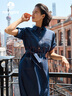 Navigare意大利小帆船女全棉薄款連衣裙寬松牛仔中長裙2322875506 藍(lán) M  曬單實(shí)拍圖