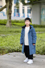 巴拉巴拉兒童羽絨服中長款冬加厚外套男女童2025連帽親子裝保暖防風(fēng)防潑水 灰藍(lán)B版-灰鴨絨 140 （充絨量203g） 曬單實(shí)拍圖