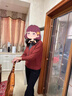 恰凡（QIAFAN）媽媽裝冬裝加厚紅色毛衣新款中老年女裝秋冬本命年打底衫針織上衣 AM71A 安可拉紅 L 曬單實(shí)拍圖