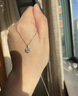 曼迪諾鉑金四六爪培育鉆石項(xiàng)鏈人工人造鉆石吊墜生日送女友七夕禮物 銀鑲試戴款 曬單實(shí)拍圖