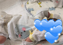 小豬球球 嬰兒手套防抓透氣抽繩防吃手指臉棉新生兒嬰幼兒寶寶護手套 冰絲手套 (藍色+黃色) 曬單實拍圖