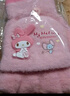 Hello Kitty兒童手套冬保暖針織半指卡通女寶幼兒翻蓋手指套3126庫洛米紫色 曬單實拍圖