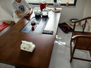 宏岑木雅大板實木茶桌椅組合新中式辦公室老板用燒水壺茶桌茶臺一體桌整套 1.8米石盤款茶桌1太師椅3凳組合 曬單實拍圖