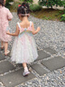 旻勝 女童網(wǎng)紗公主裙夏季吊帶連衣裙超仙蛋糕裙禮服裙送女孩生日禮物 漸變120碼【110-120cm/37-45斤】 曬單實拍圖