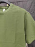 羅蒙（ROMON）夏季泡泡紗肌理感坎肩圓領(lǐng)男士短袖t恤薄款修身上衣半袖汗衫 綠色 M 曬單實(shí)拍圖